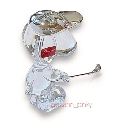 BACCARAT Crystal Golfing Snoopy Art Glass Figure with box | eBay
