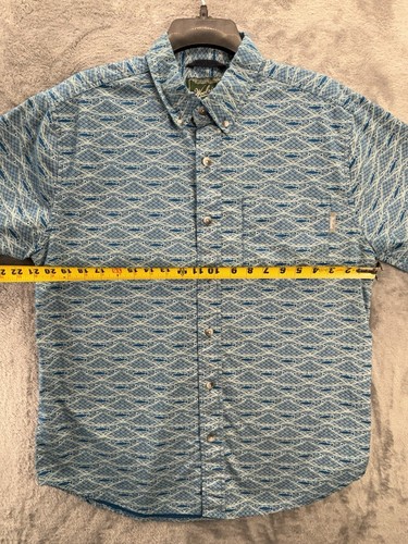 Woolrich Short Sleeve Collared 160740 Button Down Shirt Fish Medium 6339 R BLJ - Picture 4 of 20