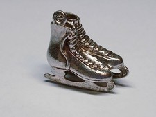 Sterling Silver ice skates Bracelet Charm pendant vintage skating gift heavy