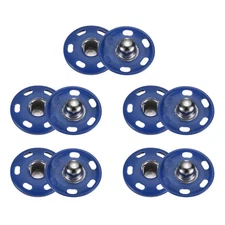 5 Set Sew-on Snap Buttons 19mm Metal Snap Fastener Buttons, Sapphire Blue