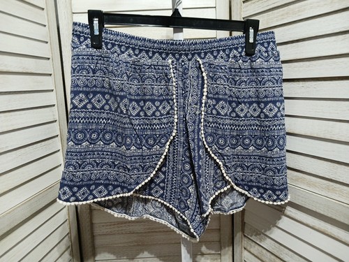 Short femme Cato taille 18 20W bleu blanc cassé motifs à enfiler bordure élastique à la taille - Photo 2/14
