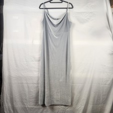 BHLDN Women's Maxi Silver Shimmery Strap Slip Dress Gown Size 10 Bridesmaid Prom