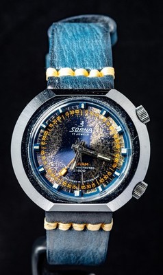 Sorna Alarm Herren Handaufzug Vintage Swiss Uhr -- teilweise funktionsfähig