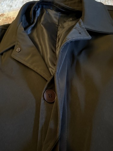KENNETH COLE REACTION Brown Trench Coat Removable Warm Wool Liner Mens XL EUC - Picture 15 of 16