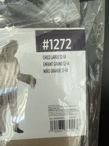 Mummified Child 2 piece Halloween Costume Large 12-14 New BNIP Spooky Scary - Picture 7 of 8