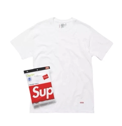 T shirts sans étiquette Supreme x Hanes (lot de 3) Ss24 L