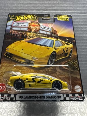 HOT WHEELS '95 LAMBORGHINI DIABLO SV W/ REAL RIDERS -NEW CONDITION