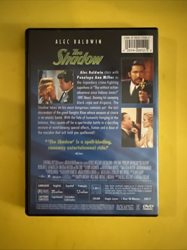 THE SHADOW (DVD 1994) ALEC BALDWIN - LIKE NEW CONDITION W/INSERT - FREE SHIPPING - Picture 3 of 9