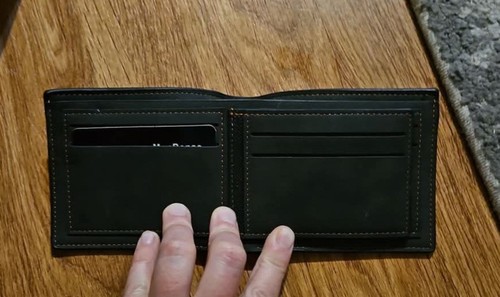 Mens Soft Brown Wallet Photo Coin Credit Card Holder - Picture 2 of 4