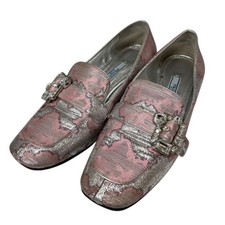 PRADA Crystal Embellished Pumps Pink Silver Women  s Shoes US 6.5 EU 36.5 w/ Box