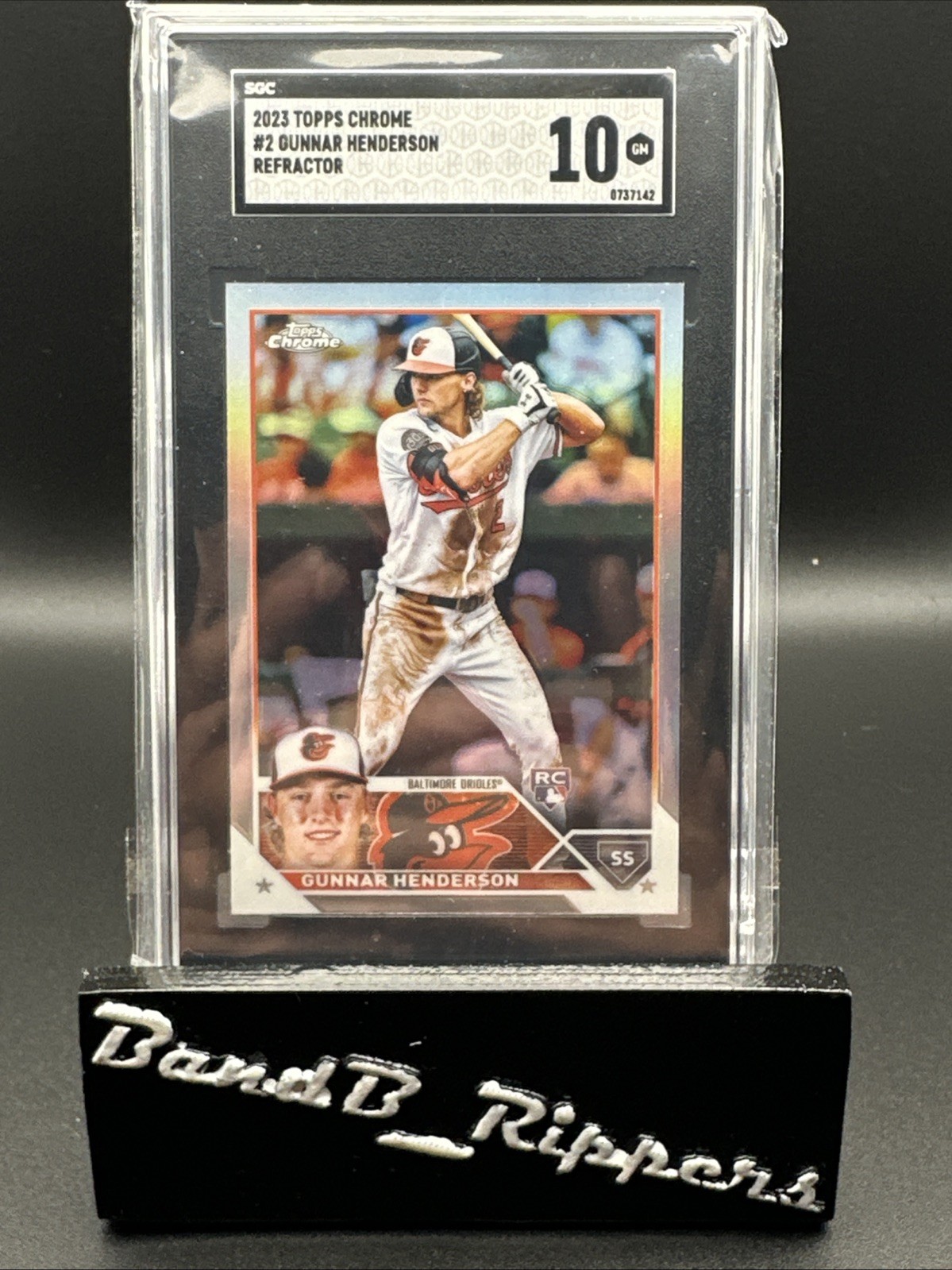 2023 TOPPS CHROME REFRACTOR #2 GUNNAR HENDERSON RC ORIOLES SGC 10