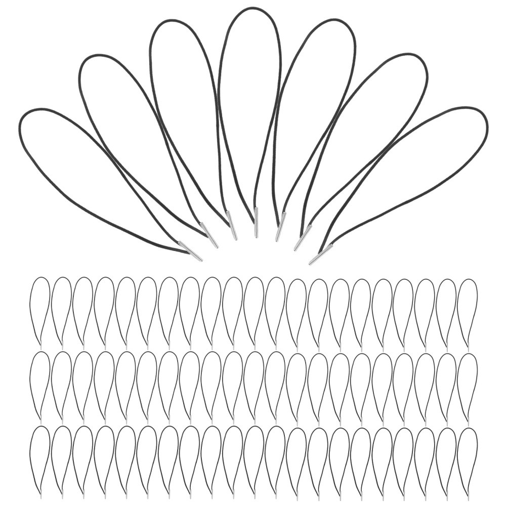  100 Pcs Elasticity Stretch Cord Rope Chin Strap Band with Metal Ends