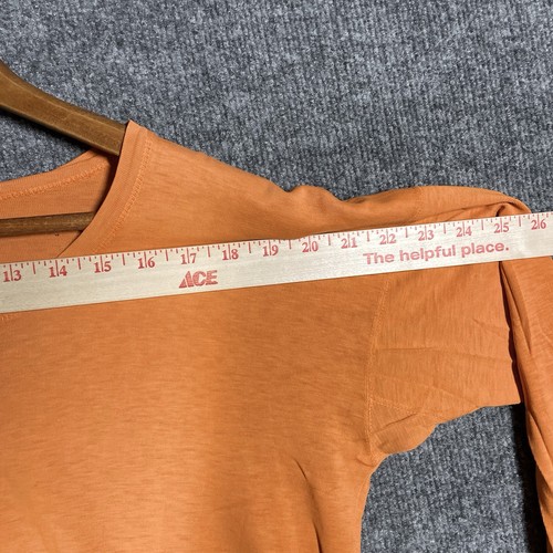 VINTAGE 30s 40s German Henley T Shirt Medium Overdyed Orange MOP Buttons 1940s - Picture 16 of 19