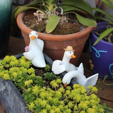 3 St&uuml;ck Entenanh&auml;nger-Set niedlich Tierfigur aus Harz Geschenkidee f&uuml;r Aquarium