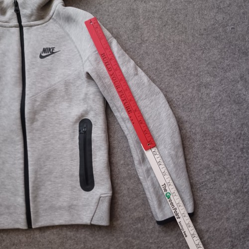 Nike Tech Fleece Hoodie Boys Medium Heather Gray Full Zip Pockets Jacket - Picture 11 of 17