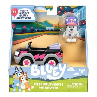 Bluey Pizza Girls Vehicle with Muffin Playset 2 Pack Delivery Car