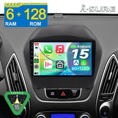 6+128G Android 15 Autoradio CarPlay GPS NAVI Für Hyundai ix35 Tucson 2009-2015