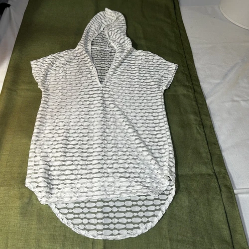 OFF WHITE Jordan Taylor abito copricostume da bagno donna piccolo bianco bianco sporco poliestere con cappuccio