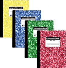 posit Notebook, Wide Ruled, Marble Cover, 1 Notebook, Color