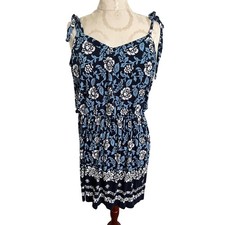 Loft Sleeveless Floral Knee Length Dress Petite Large
