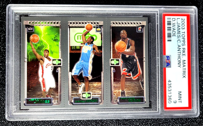 PSA 9 MINT 2003 TOPPS RC MATRIX LEBRON JAMES CARMELO ANTHONY