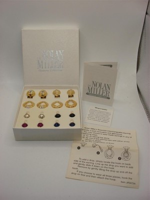 VINTAGE NOLAN MILLER GLAMOUR COLLECTION CHANGEABLE EARRINGS SET! MINT IN O.B.