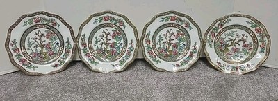 Coalport England A.D.1750 6'' Bread Plate (Set of 4) Floral Gold Trim Bone China