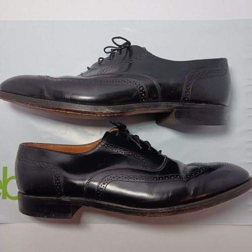Johnston & Murphy Optima Wingtip Oxford Dress Shoes Mens Sz 10.5 C Black Leather - Picture 9 of 11