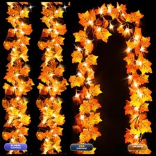 Luditek 3-Pack Fall Garland with Lights 24.6ft 60LED