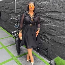 Chiffon Dashiki Plus Size Abaya Women African Dress Wedding Party Ball Gown Prom