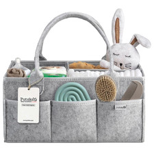Putska Baby Diaper Caddy Organizer - Nursery Storage Basket For Diaper Station