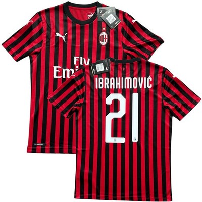 AC Milan Ibrahimovic 21 オーセンティック 2019/20 AC Milan Home Jersey #21 Ibrahimovic Small Puma Soccer