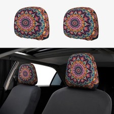 2 Pack Car Seat Headrest Cover Elastic, Cute Vintage Mandala Hippie Bohemian