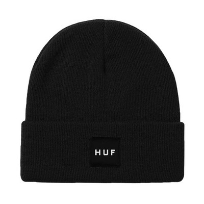 HUF Set Box Beanie Schwarz - Mütze Schwarz aus Strick HUF Accessoires
