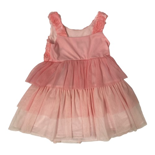 Bonnie Jean Girl's Party Ruffled Tiered Petticoat Knee Length Dress - Picture 2 of 2