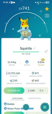 Shiny Squirtle ( XXL ) ( Pikachu Visor ) Pokémon Trade  GO 