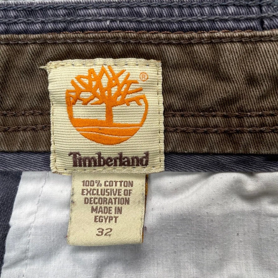 Pantalones Cortos Timberland Para Hombres 32 Gris Carga Utilidad Exterior Senderismo Bolsillos Algodón Desvanecido Foto 2 de 4