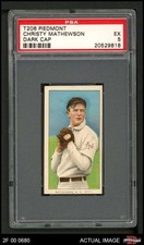 1909 T206 Christy Mathewson Dark Cap Giants HOF VARIATION PSA 5 - EX