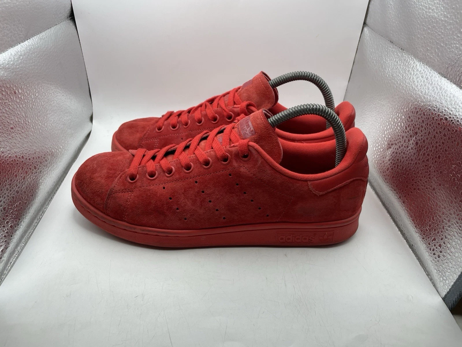Scarpe da uomo Adidas Stan Smith Power rosse scamosciate sneakers taglia 7 5 (S75109)