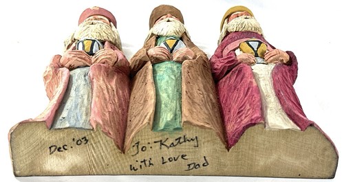 Hand Carved Wooden Three Wise Men Figurine Christmas Nativity Folk Art 10” - Picture 6 of 6
