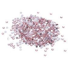 SS3/1440Pcs Glass Diamante Rhinestone, Man Made Gems, Light Pink