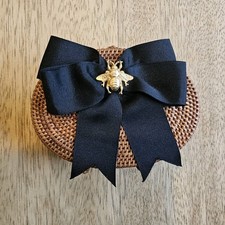 Lisi Lerch Bosom Buddy Bag Mini Straw Bee Black Ribbon Small