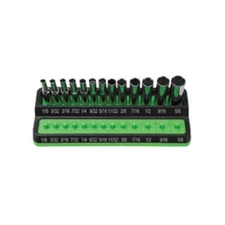 2 pc MECHANIC'S TIME SAVERS 1/4" Peg Socket Holder, sae, green