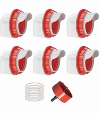 DIY Chicken Feeders No Waste, 6 Ports Poultry Feeder with Hole Saw for Buckets