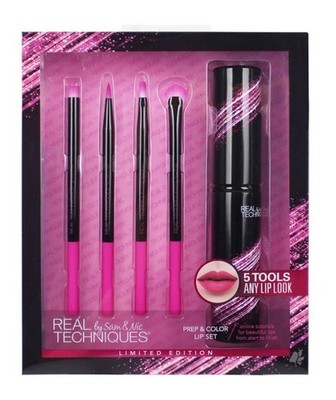 Real Techniques Lippenpinsel Set Vorbereitung und Farbe Lippenstift Pinsel Damen Geschenkset NEU