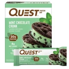 Quest Nutrition Mint Chocolate Chunk Protein Bars, 20g Protein, 1g Sugar, 4g Net