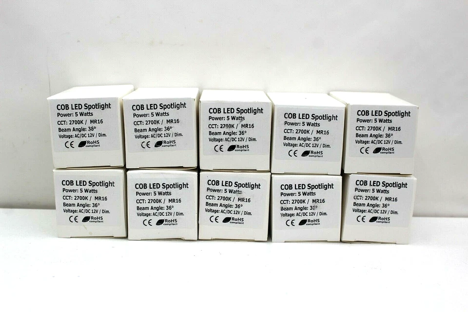 LED 10PC Spot Light Bulb Dimmable Bright Warm White Lamp 5W AC/DC 12V MR16. - Image 2 of 4