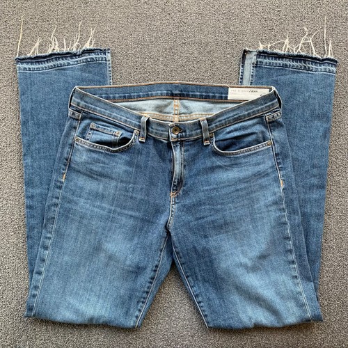 Rag & Bone Women's La Paz Split Hem Jeans Size 31 Blue Mid Rise - Picture 9 of 12