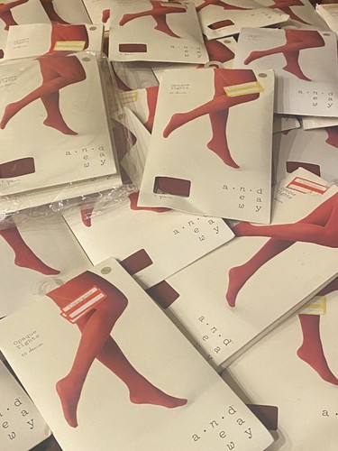 A New Day Elegant Women's Opaque Tights Salsa Red Size M/L Nylon Spandex LOT 60 - Picture 18 of 21