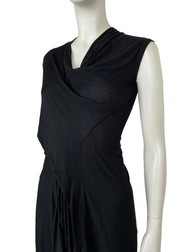 RICK OWENS Vicious Draped Stretch Jersey Dress Black Size 38 IT / 6 AU / 4 US - Bild 10 von 20